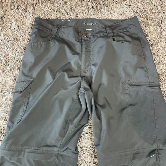 Columbia Omni Shade Pants Mens 32x34 Gray Hiking Outdoor Convertible Logo Light - Picture 5 of 14